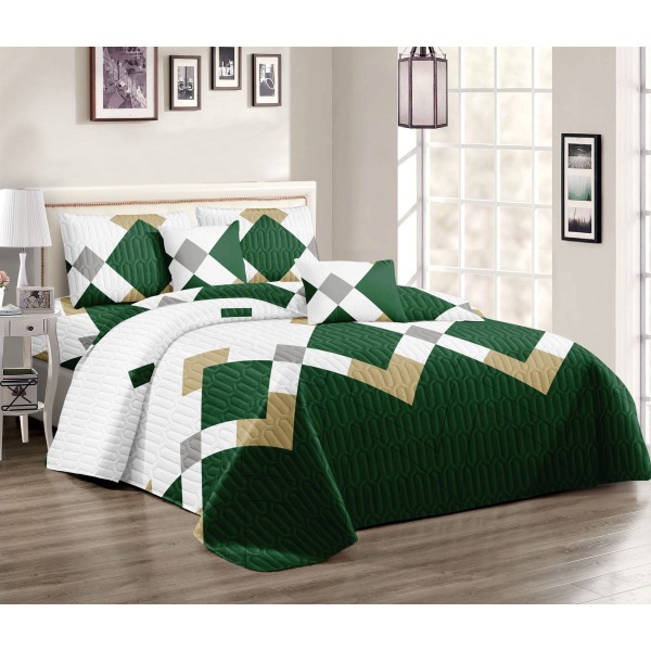 Set 3 Cuvertura dubla de lux din Bumbac Matlasata, Cuvertura de 220x240 cm, Cu 2 fete de perna 50 x70cm, CVN-19 Set 3 Cuvertura dubla de lux din Bumbac Matlasata, Cuvertura de 220x240 cm, Cu 2 fete de perna 50 x70cm, CVN-19