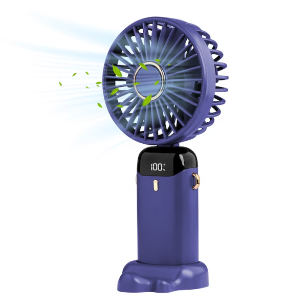 Ventilator portabil, 3 in 1, De Mana, De Birou, De Gat, 5 viteze, afisaj LED, Pliabil, incarcare USB, violet Ventilator portabil, 3 in 1, De Mana, De Birou, De Gat, 5 viteze, afisaj LED, Pliabil, incarcare USB, violet