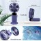 Ventilator portabil, 3 in 1, De Mana, De Birou, De Gat, 5 viteze, afisaj LED, Pliabil, incarcare USB, violet