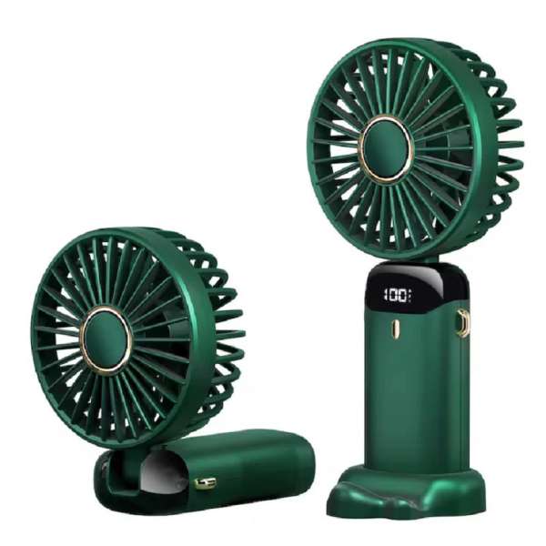 Ventilator portabil, 3 in 1, De Mana, De Birou, De Gat, 5 viteze, afisaj LED, Pliabil, incarcare USB, VERDE Ventilator portabil, 3 in 1, De Mana, De Birou, De Gat, 5 viteze, afisaj LED, Pliabil, incarcare USB, VERDE
