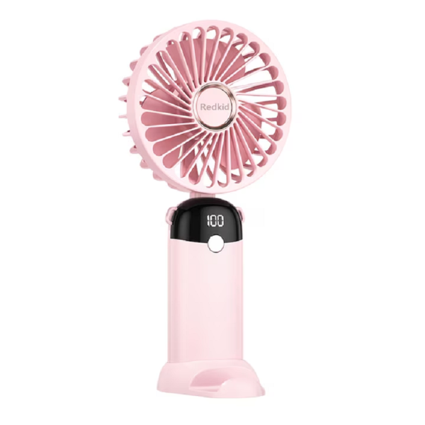 Ventilator portabil, 3 in 1, De Mana, De Birou, De Gat, 5 viteze, afisaj LED, Pliabil, incarcare USB, ROZ Ventilator portabil, 3 in 1, De Mana, De Birou, De Gat, 5 viteze, afisaj LED, Pliabil, incarcare USB, ROZ