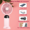 Ventilator portabil, 3 in 1, De Mana, De Birou, De Gat, 5 viteze, afisaj LED, Pliabil, incarcare USB, ALB