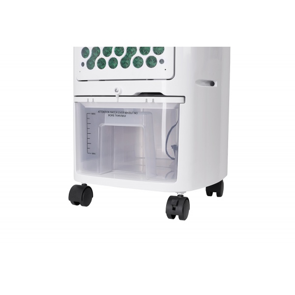 Ventilator cu racitor si purificator de aer mobil ZILAN, Racire/Umidificare/Purificare, Telecomanda, Temporizator 1-12 ore Rezervor apa 7 l, Portabil, Alb