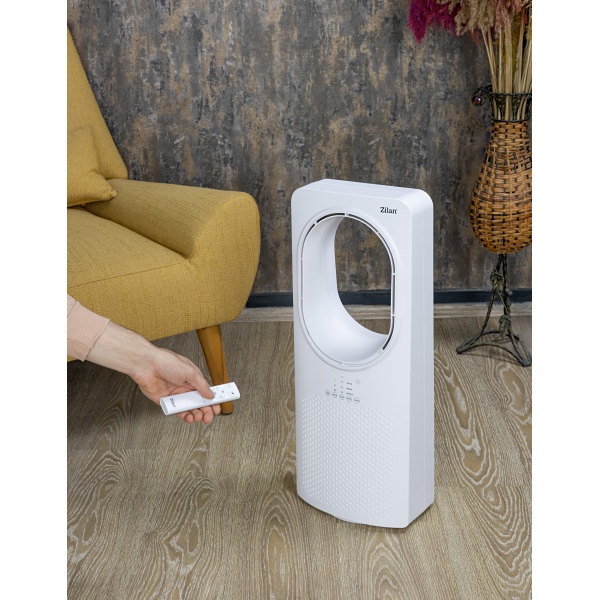 Ventilator fara palete Zilan, 50W, Timer, 3 trepte de viteza, 3 moduri presetate Ventilator fara palete Zilan, 50W, Timer, 3 trepte de viteza, 3 moduri presetate