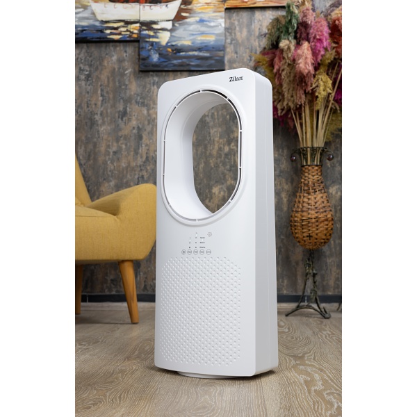 Ventilator fara palete Zilan, 50W, Timer, 3 trepte de viteza, 3 moduri presetate Ventilator fara palete Zilan, 50W, Timer, 3 trepte de viteza, 3 moduri presetate