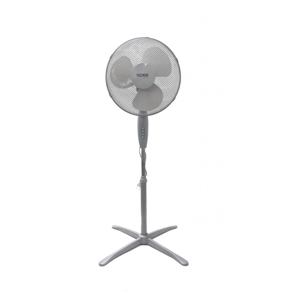Ventilator cu picior Floria, 3 trepte de viteza, inaltime reglabila, Rotire stanga-dreapta, Unghi inclinare reglabil, 40W