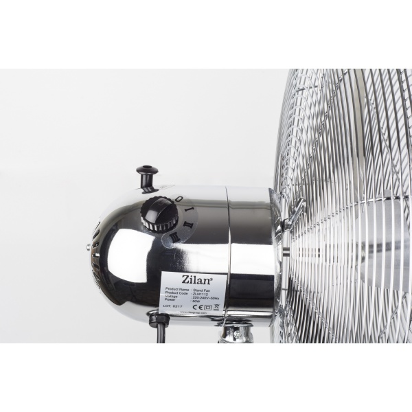 Ventilator inox cu picior ZİLAN, Putere 50 W, cu 3 trepte de viteza, oscilatie automata, debit 6000mc/h, maner pentru transport facil, 4 pozitii de ajustare pe verticala, Inaltime reglabila 88-120 cm Ventilator inox cu picior ZİLAN, Putere 50 W, cu 3 trepte de viteza, oscilatie automata, debit 6000mc/h, maner pentru transport facil, 4 pozitii de ajustare pe verticala, Inaltime reglabila 88-120 cm