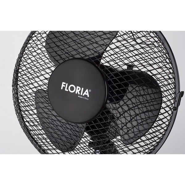 Ventilator de birou Floria, Diametru 26 cm, Putere 25 W, 2 trepte de viteza, Functie oscilare Ventilator de birou Floria, Diametru 26 cm, Putere 25 W, 2 trepte de viteza, Functie oscilare