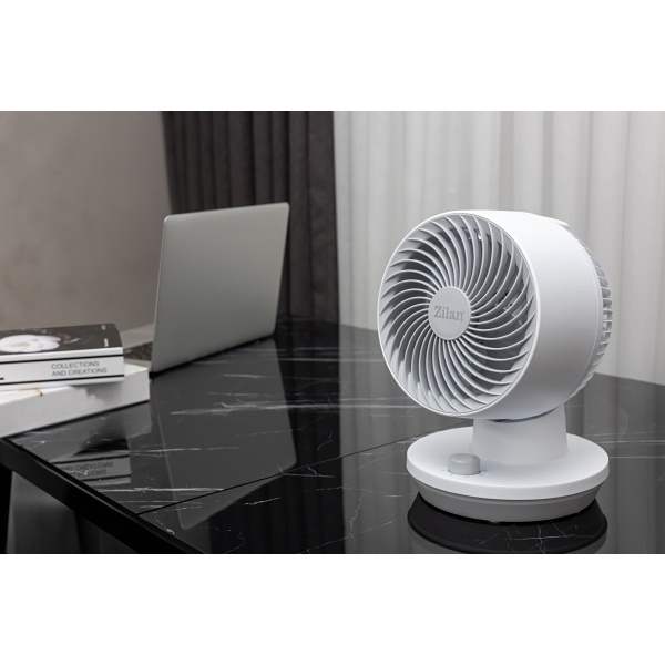 Ventilator de birou Zilan, 3 trepte de viteza, Oscilatie, Putere 45W