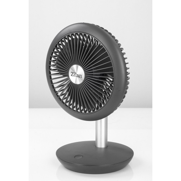 Ventilator portabil reincarcabil ZILAN, Gri incarcare USB, Putere 5W, Diametru 18 cm, 4 viteze reglabil pe vertical Ventilator portabil reincarcabil ZILAN, Gri incarcare USB, Putere 5W, Diametru 18 cm, 4 viteze reglabil pe vertical