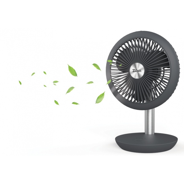 Ventilator portabil reincarcabil ZILAN, Gri incarcare USB, Putere 5W, Diametru 18 cm, 4 viteze reglabil pe vertical Ventilator portabil reincarcabil ZILAN, Gri incarcare USB, Putere 5W, Diametru 18 cm, 4 viteze reglabil pe vertical