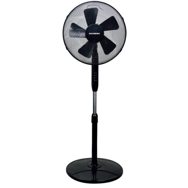 Ventilator cu picior Hausberg Speed, 40W-55W, 40 cm, 3 viteze, timer 1-2 ore, oscilatie, inaltime reglabila, negru