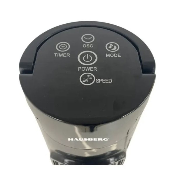 Ventilator turn Hausberg, 60W, 32 inch, 3 moduri, 3 viteze, telecomanda, touch, negru