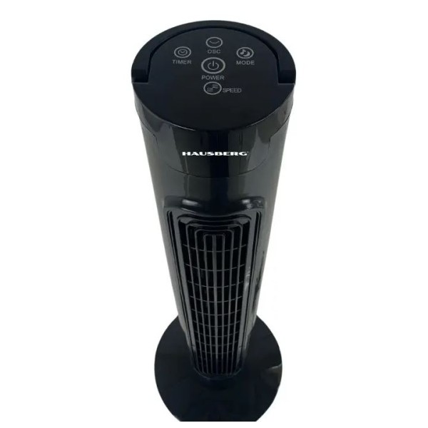 Ventilator turn Hausberg, 60W, 32 inch, 3 moduri, 3 viteze, telecomanda, touch, negru