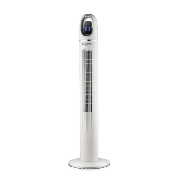 Ventilator turn digital Hausberg, 55W, 45 inch, 3 viteze, temporizator 24h, LED, oscilatie, telecomanda, alb