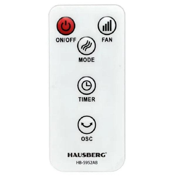 Ventilator turn Hausberg, 55W, 38 inch, 3 viteze, temporizator 24h, LED, oscilatie, telecomanda, alb