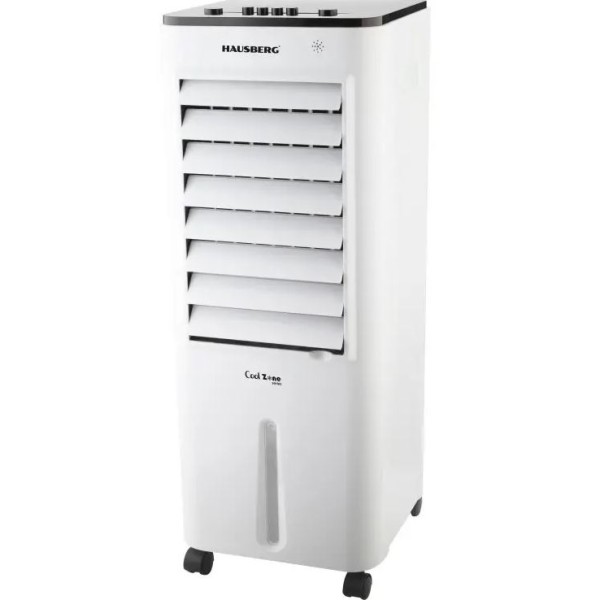 Racitor de aer portabil Hausberg, 55–80W, rezervor 12L, 3 viteze, functie Turbo, oscilatie 60°, control mecanic + telecomanda, alb Racitor de aer portabil Hausberg, 55–80W, rezervor 12L, 3 viteze, functie Turbo, oscilatie 60°, control mecanic + telecomanda, alb