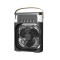 Mini ventilator portabil, 3 in 1, racitor de aer, umidificator, fundal RGB, 7 moduri de lumina, rezervor apa 600 ml, 25x20x8.5 cm, negru