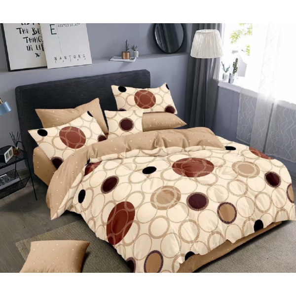 Lenjerie de pat dublu Bumbac Finet, pentru 2 persoane, 6 piese, Cearceaf de pat 220 x 235cm, JN-021