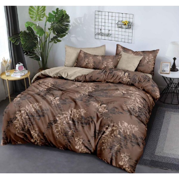 Lenjerie de pat dublu Bumbac Finet, pentru 2 persoane, 6 piese, Cearceaf de pat 180 x 200cm, JN-052