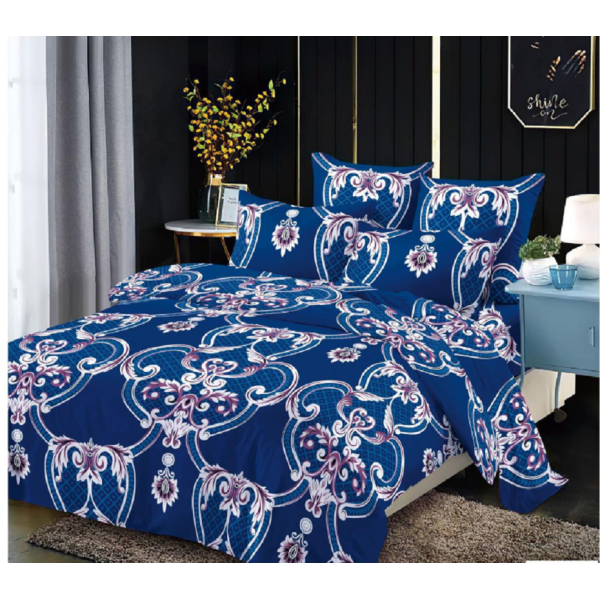 Lenjerie de pat dublu Bumbac Finet, pentru 2 persoane, 6 piese, Cearceaf de pat 230 x 250cm, JN-058