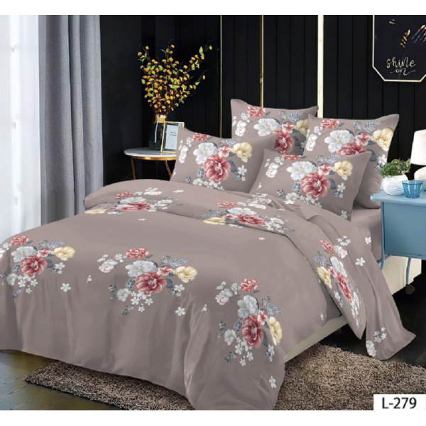 Lenjerie de pat dublu Bumbac Finet, pentru 2 persoane, 6 piese, Cearceaf de pat 230 x 250cm, JN-097
