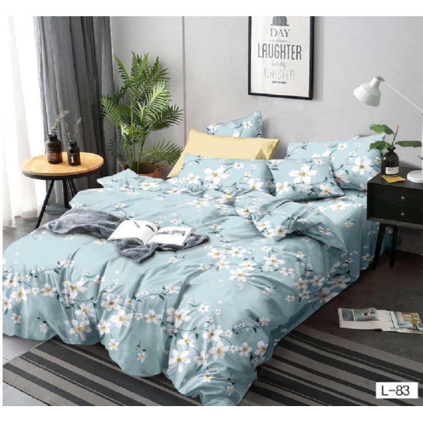 Lenjerie de pat dublu Bumbac Finet, pentru 2 persoane, 6 piese, Cearceaf de pat 230 x 250cm, JN-111