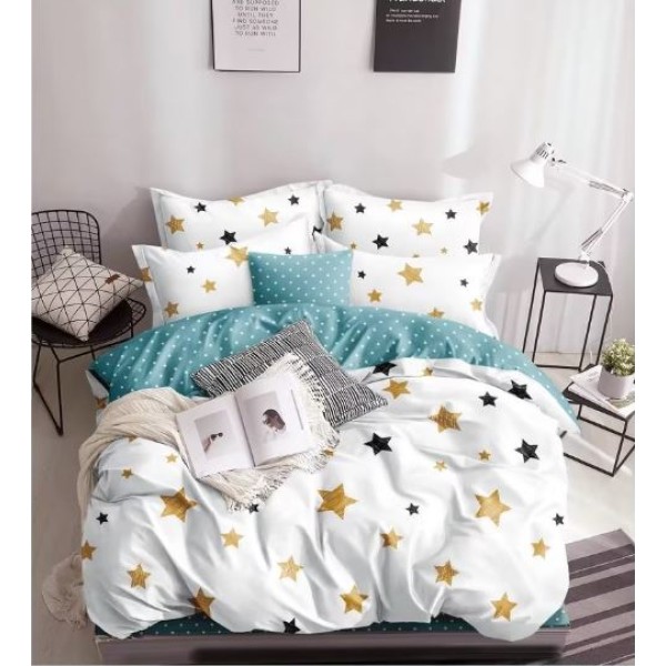 Set Lenjerie Eleganta Satinat  din 4 piese, Cearceaf de pat 230x245cm, cearceaf de pilota 200x230 cm, NN-018