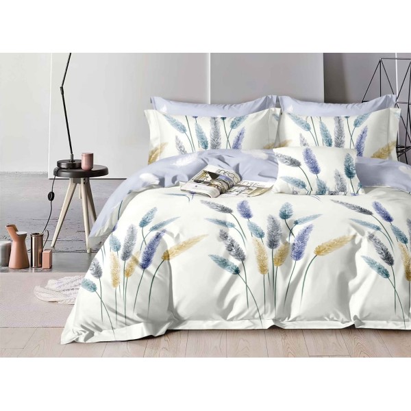 Set Lenjerie Eleganta Satinat  din 4 piese, Cearceaf de pat 230x245cm, cearceaf de pilota 200x230 cm, NN-063