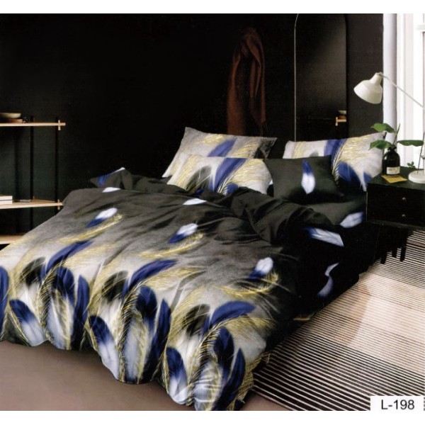 Lenjerie de pat dublu din Bumbac FINET, pentru 2 persoane, 6 piese, Cearceaf de pat 230 x 250cm, MLL-08