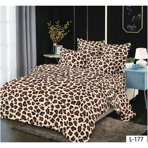 Lenjerie de pat dublu din Bumbac FINET, pentru 2 persoane, 6 piese, Cearceaf de pat 230 x 250cm, MLL-029