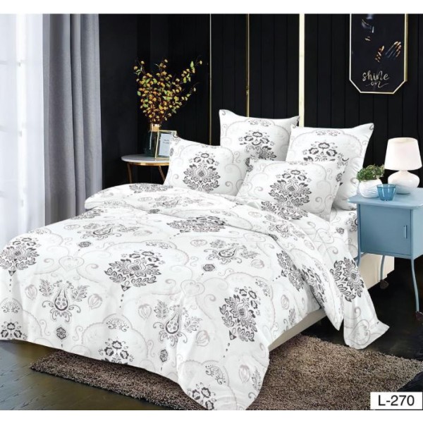 Lenjerie de pat dublu din Bumbac FINET, pentru 2 persoane, 6 piese, Cearceaf de pat 230 x 250cm, MLL-045