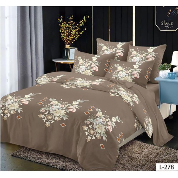 Lenjerie de pat dublu din Bumbac FINET, pentru 2 persoane, 6 piese, Cearceaf de pat 230 x 250cm, MLL-046