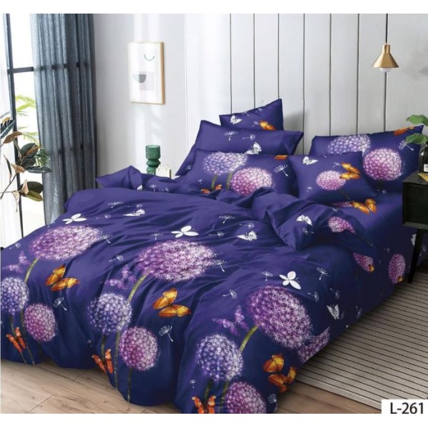 Lenjerie de pat dublu din Bumbac FINET, pentru 2 persoane, 6 piese, Cearceaf de pat 230 x 250cm, MLL-061