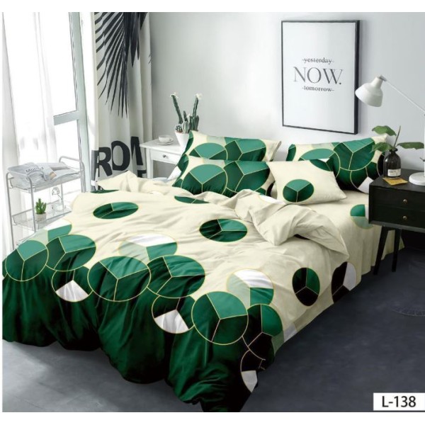 Lenjerie de pat dublu din Bumbac FINET, pentru 2 persoane, 6 piese, Cearceaf de pat 230 x 250cm, MLL-075
