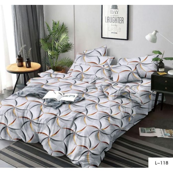 Lenjerie de pat dublu din Bumbac FINET, pentru 2 persoane, 6 piese, Cearceaf de pat 230 x 250cm, MLL-076
