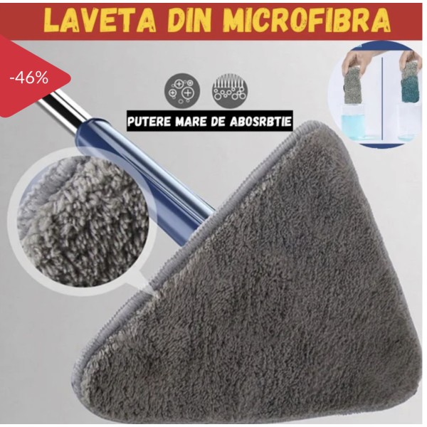 Mop cu cap triunghiular, reglabil, rotire 360 grade