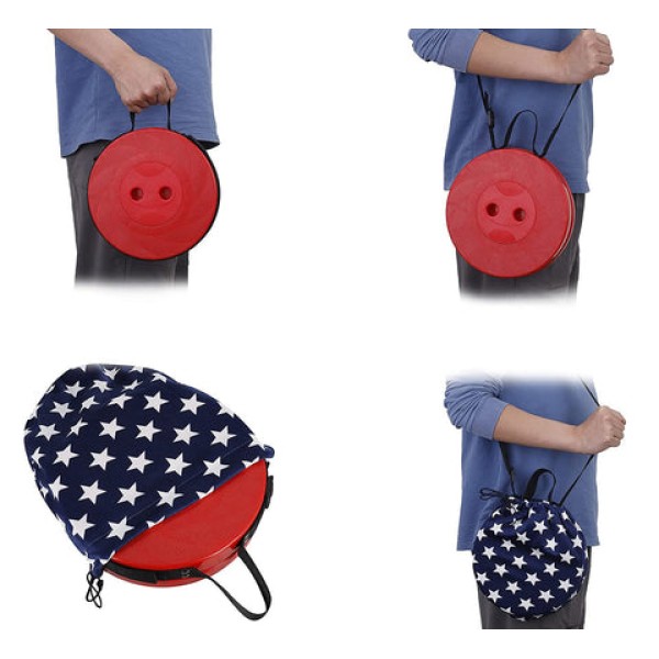Scaun portabil rotund, retractabil, extensibil cu pliere telescopica Scaun portabil rotund, retractabil, extensibil cu pliere telescopica