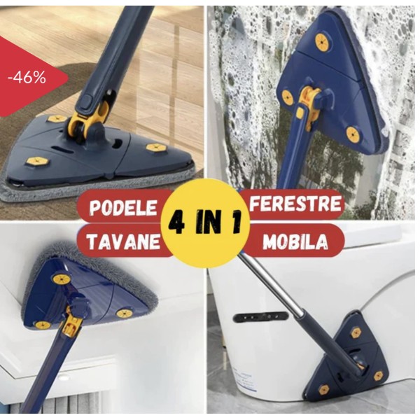 Mop cu cap triunghiular, reglabil, rotire 360 grade