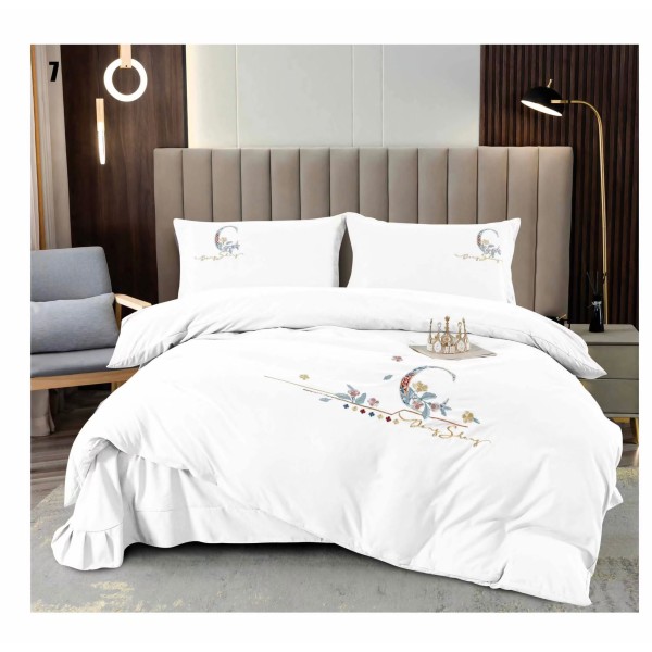 Set pat Luxury 4 Piese din Catifea ALB CSK3