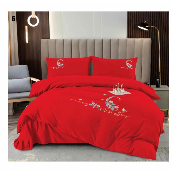 Set pat Luxury 4 Piese din Catifea ROSU CSK4
