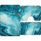 Covoare Pentru Baie, 3 Piese, Antiderapante , model albastru abstractie Covoare Pentru Baie, 3 Piese, Antiderapante , model albastru abstractie