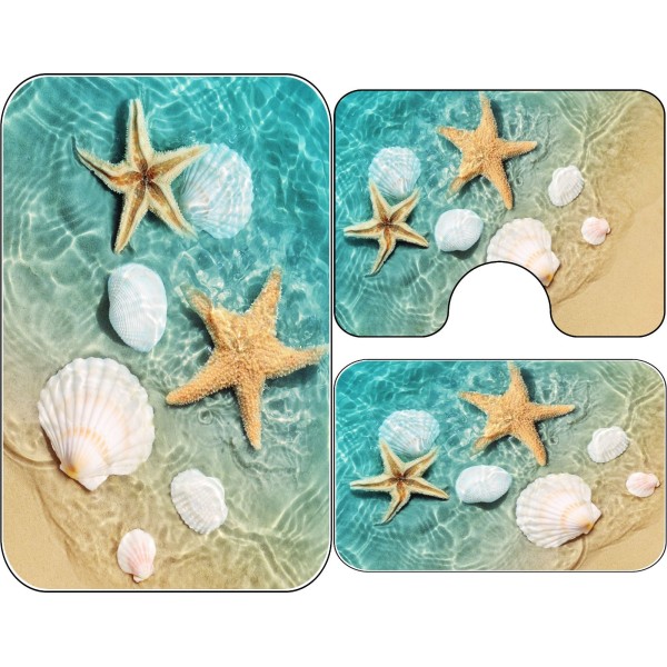 Covoare Pentru Baie, 3 Piese, Antiderapante , model stele de mare