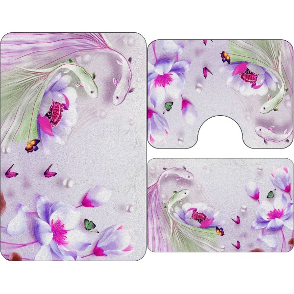 Covoare Pentru Baie, 3 Piese, Antiderapante , model pesti betta