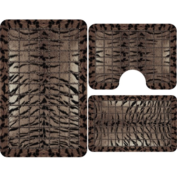 Covoare Pentru Baie, 3 Piese, Antiderapante , model animal print