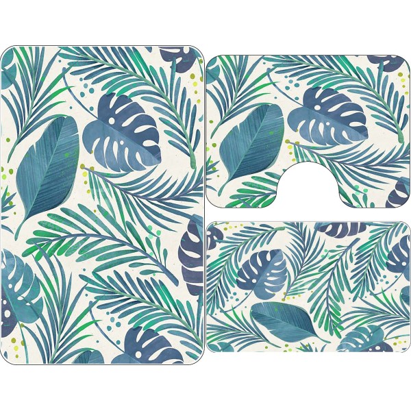 Covoare Pentru Baie, 3 Piese, Antiderapante , model frunza