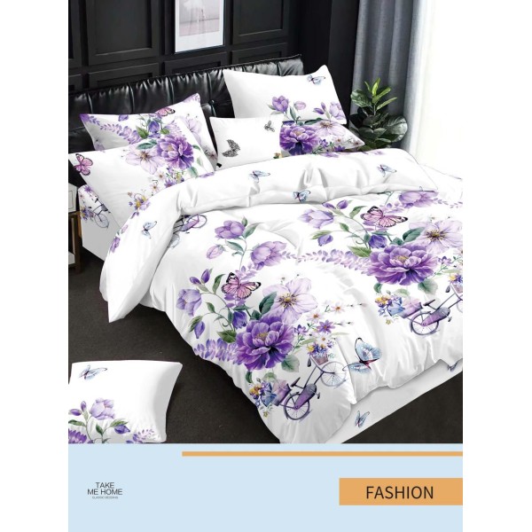 Set Lenjerie de Pat din Finet, 6 Piese, Pat 2 Persoane, SZ14