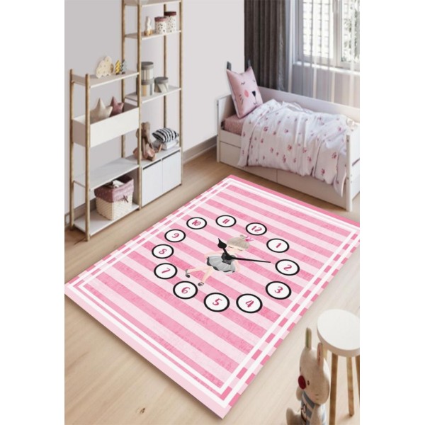 Covor antiderapant , 120 x 180, Ceas(roz)