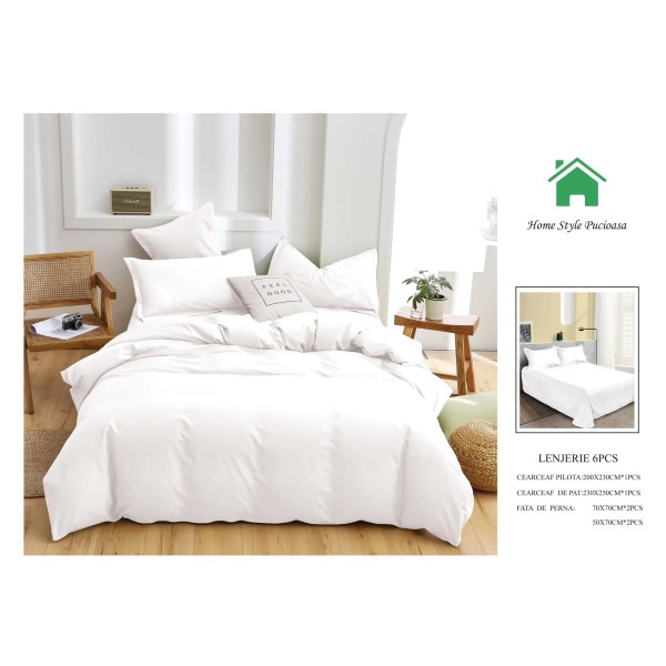 Lenjerie de pat UNI din FINET pentru 2 persoane, 6 piese , cod produs U25 Lenjerie de pat UNI din FINET pentru 2 persoane, 6 piese , cod produs U25