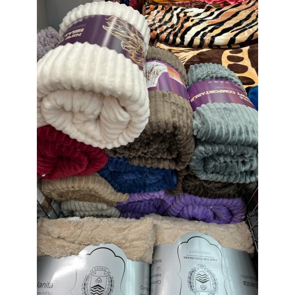 Pătură catifelată cocolino-MATERIAL GROS GROFAT pentru pat dublu COD: PGF1